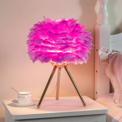 Feather Tripod Table Lamp