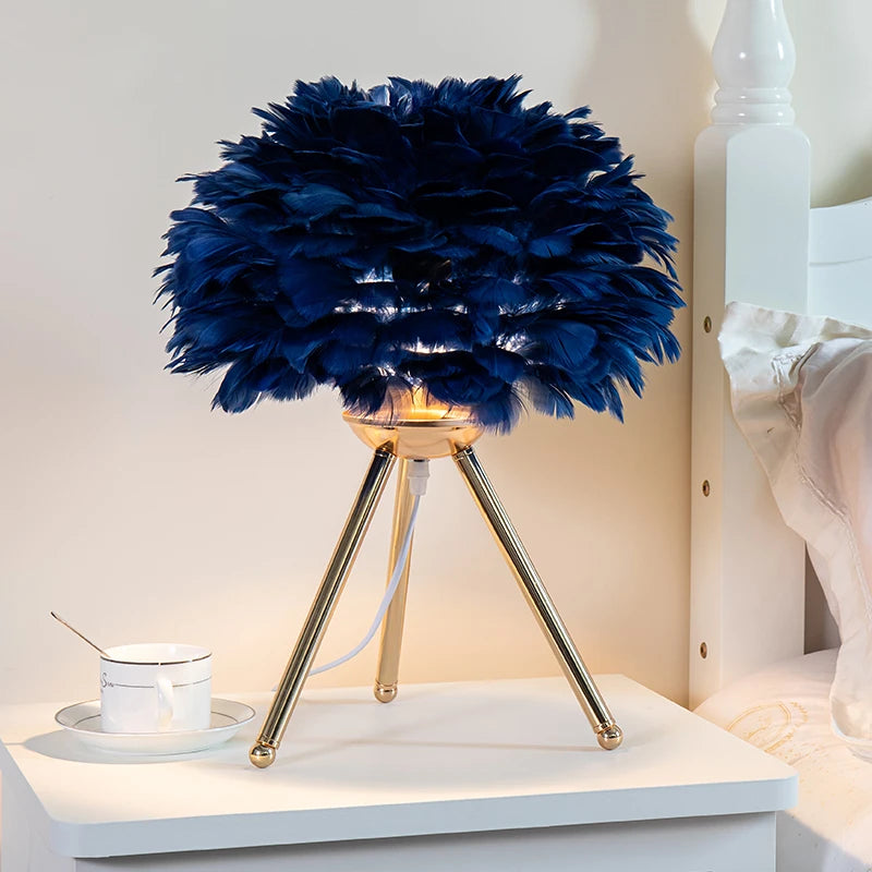 Feather Tripod Table Lamp