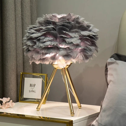 Feather Tripod Table Lamp