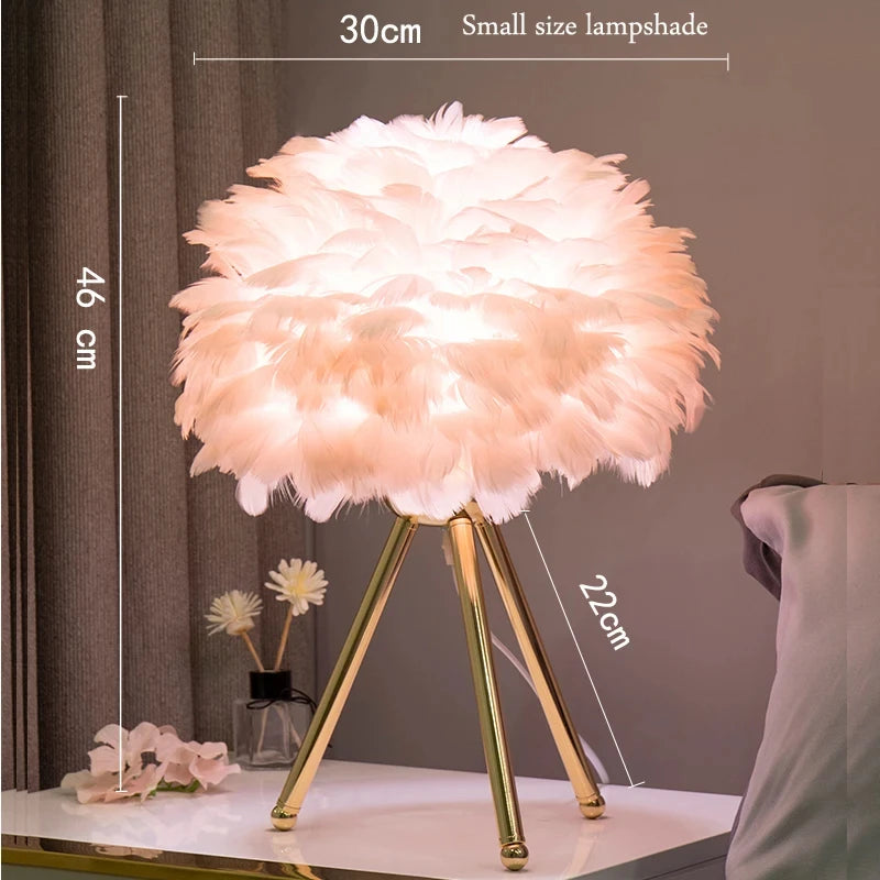 Feather Tripod Table Lamp